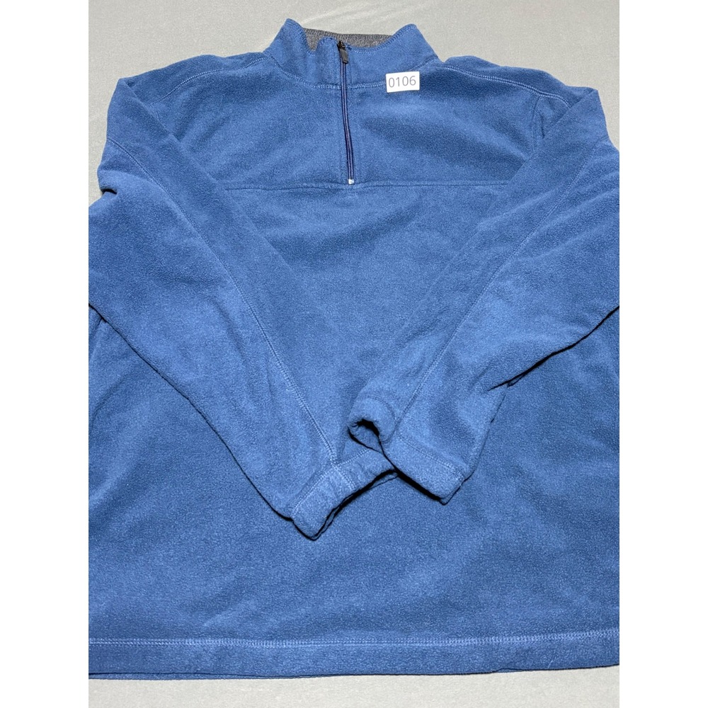 Croft & Barrow Mens Blue Quarter Zip Fleece Pullover Mock Neck Sweater